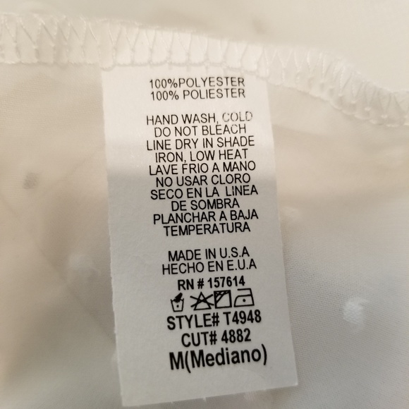 Sheer ivory swiss dot tie closure top - Picture 7 of 7